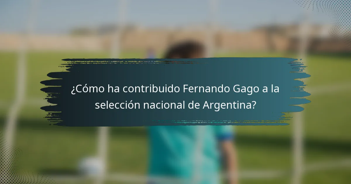 ¿Cómo ha contribuido Fernando Gago a la selección nacional de Argentina?
